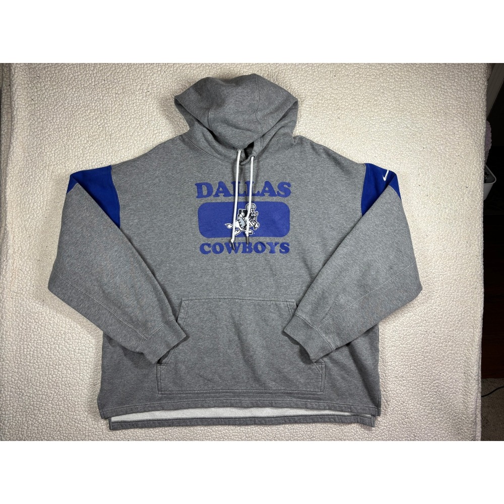 Nike Dallas Cowboys Rewind Hoodie Men XL Gray Throwback Retro Joe CD8695-058